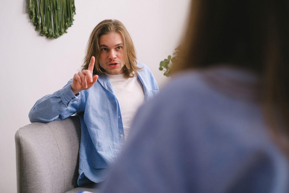 Illustrative stock photo of a professional conversation